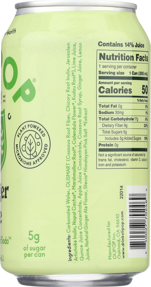 slide 4 of 13, OLIPOP Ginger Ale Prebiotic Soda - 12 fl oz, 12 fl oz