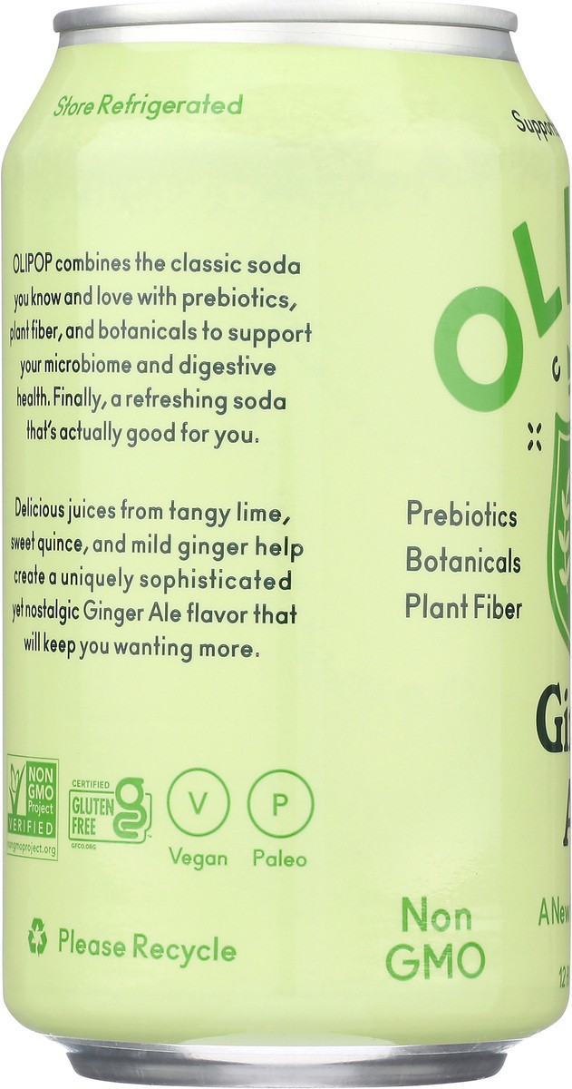 slide 6 of 13, OLIPOP Ginger Ale Prebiotic Soda - 12 fl oz, 12 fl oz