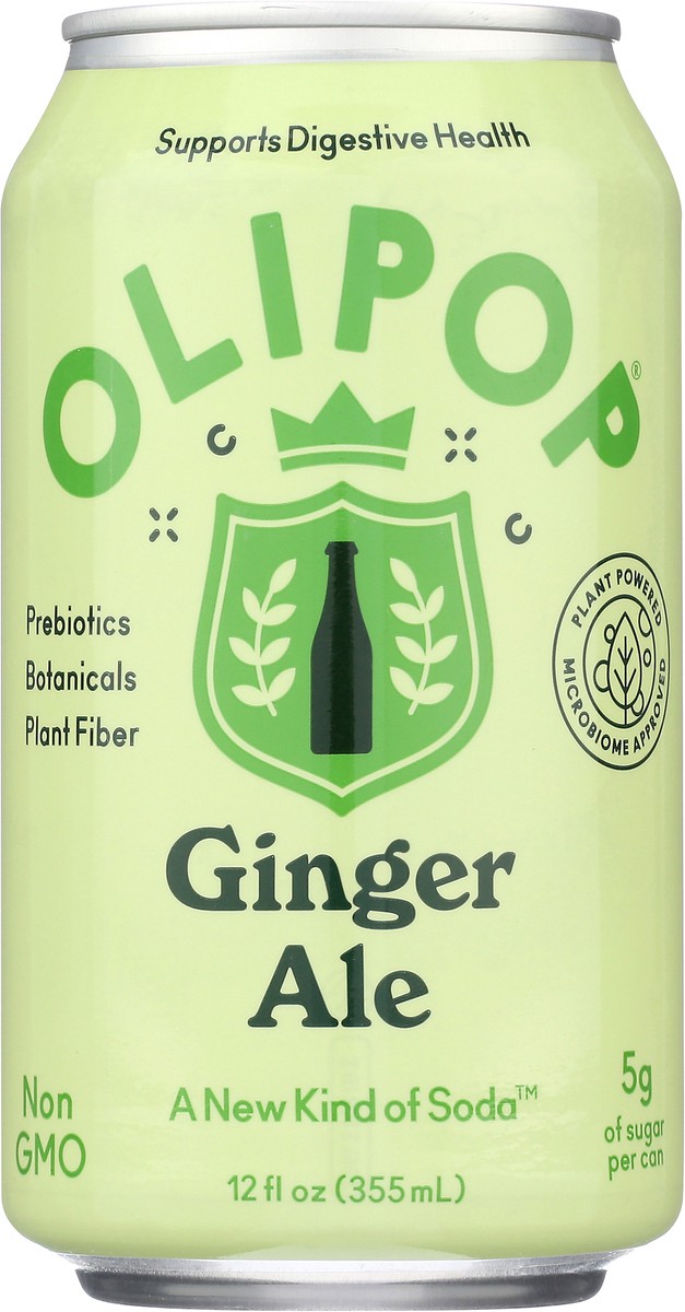 slide 8 of 13, OLIPOP Ginger Ale Prebiotic Soda - 12 fl oz, 12 fl oz