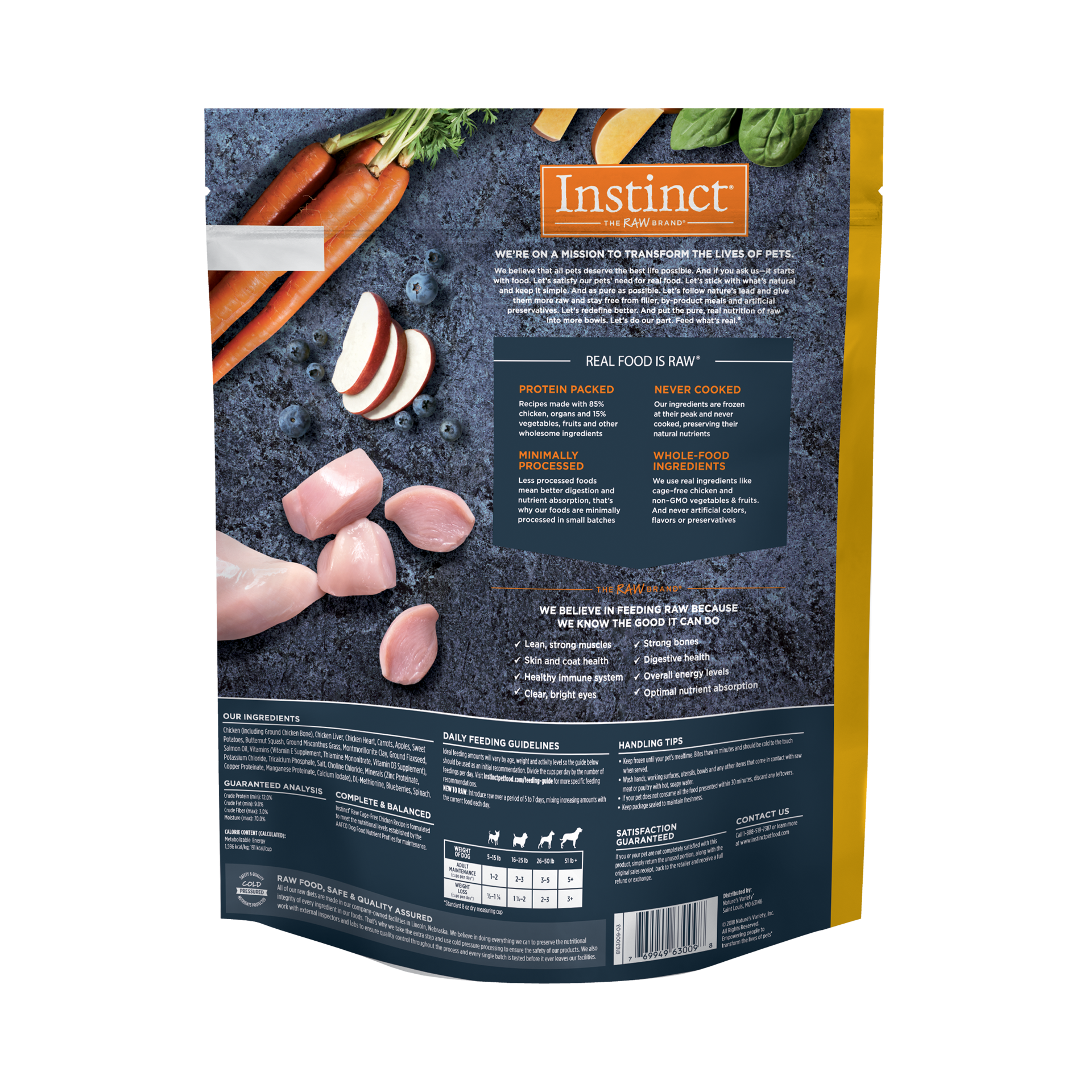 slide 2 of 2, Instinct Raw Frozen Chicken Bites Dog Food, 6 lb. Bag, 6 lb