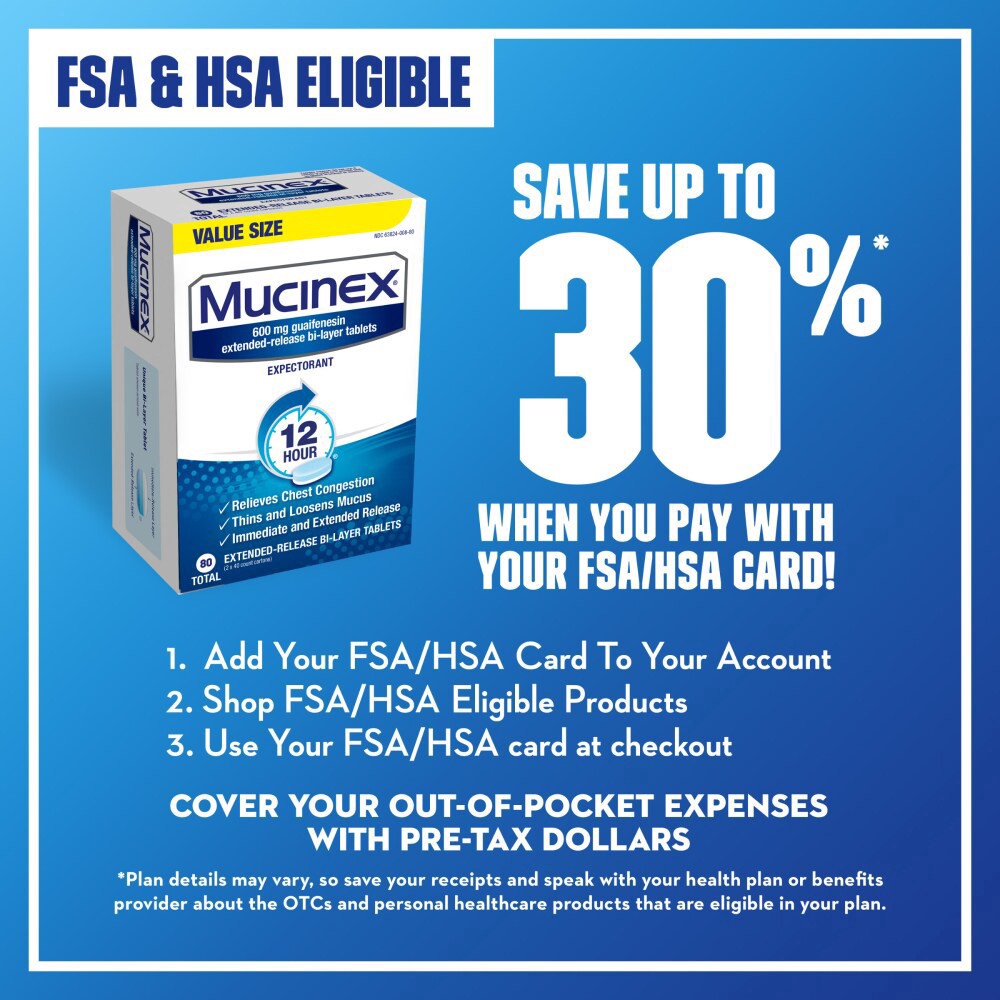 slide 4 of 6, Mucinex 12 Hour Chest Congestion Expectorant Relief Tablets, 80 ct