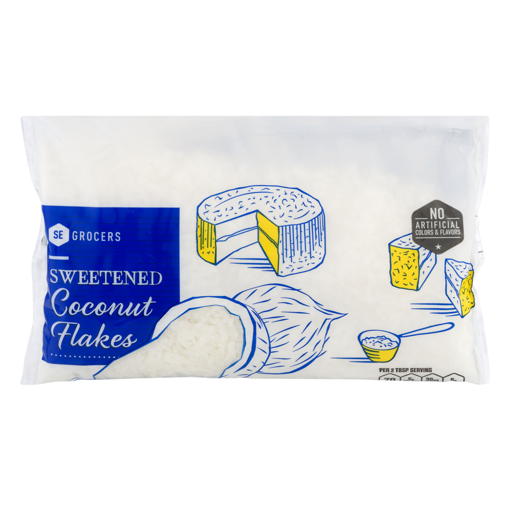 slide 1 of 1, SE Grocers Flaked Coconut, 7 oz