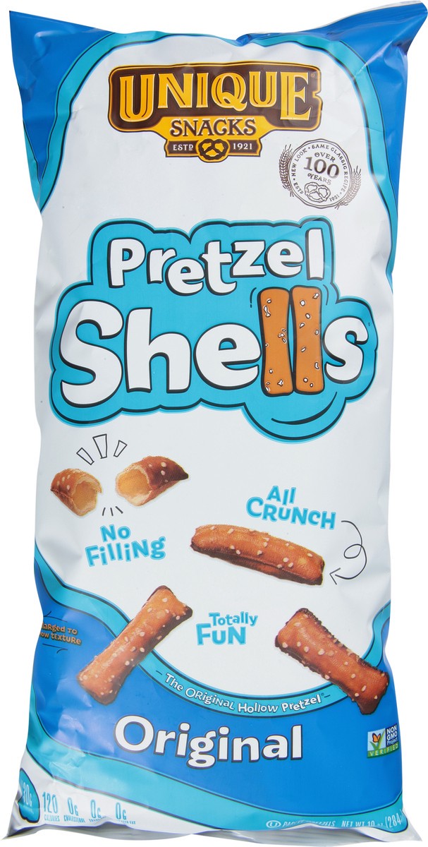 slide 3 of 9, Unique Snacks Original Pretzel Shells 10 oz, 10 oz