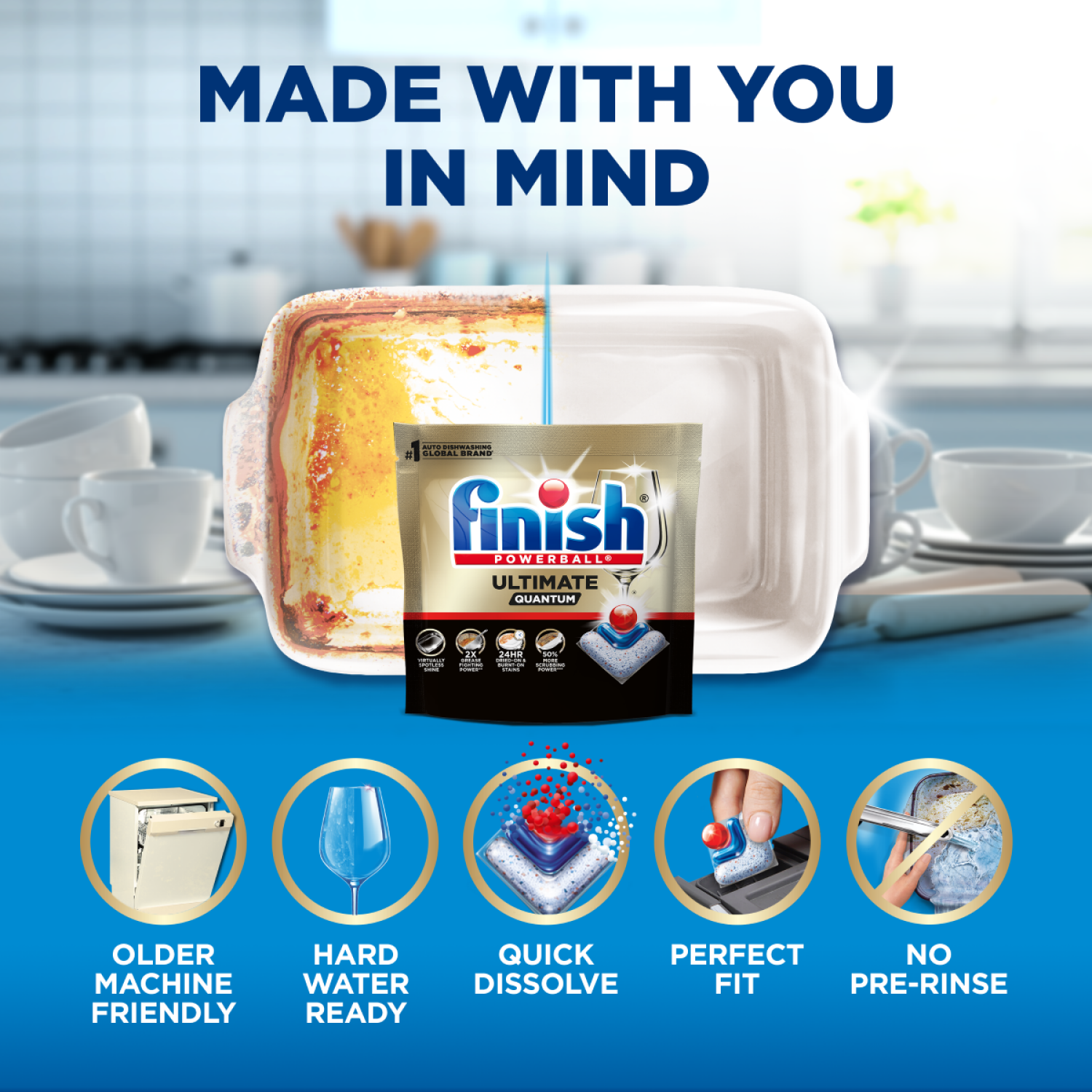 slide 3 of 6, Finish Ultimate Powerball Dishwasher Detergant Pods- 21 ct, 21 ct