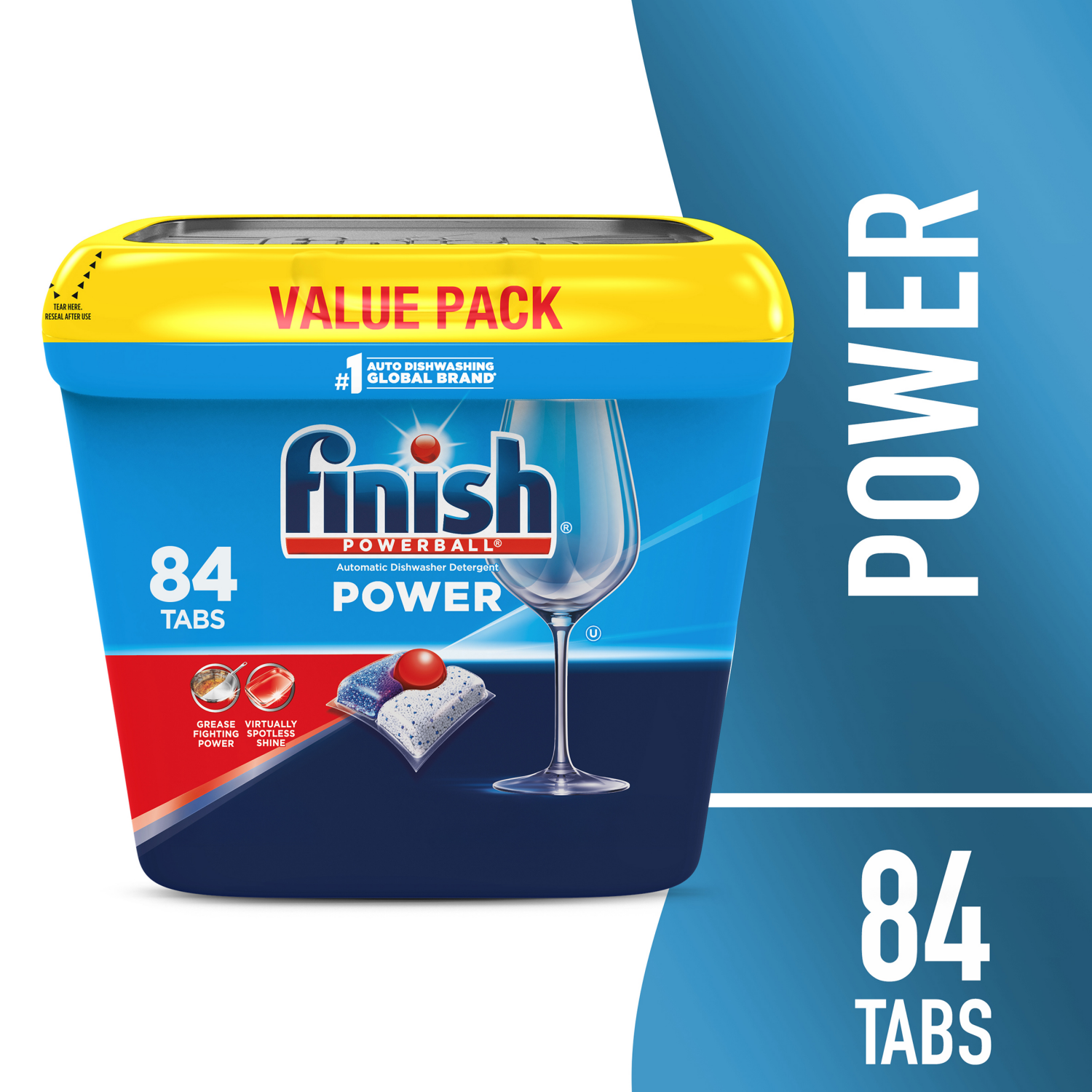 slide 1 of 7, Finish Power Dishwasher Detergent, Premium Dishwashing Tablets, 84 Tabs, 84 ct