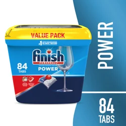 Finish Power Dishwasher Detergent, Premium Dishwashing Tablets, 84 Tabs