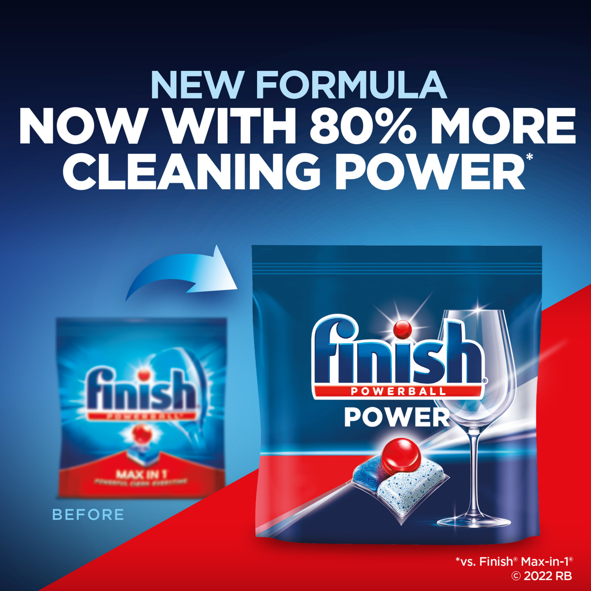 slide 5 of 8, Finish Powerball Power Automatic Dishwasher Detergent 27 ea, 27 ct