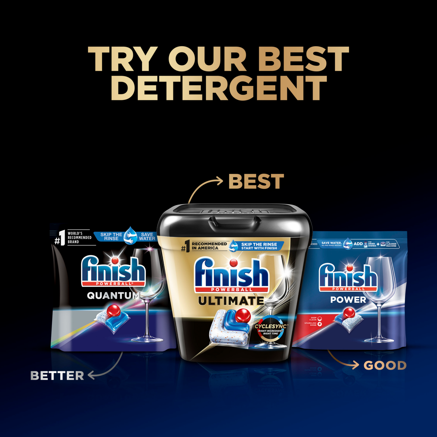 slide 6 of 8, Finish Ultimate Dishwasher Detergent, with CycleSync™ Technology, 62 Count, 62 ct