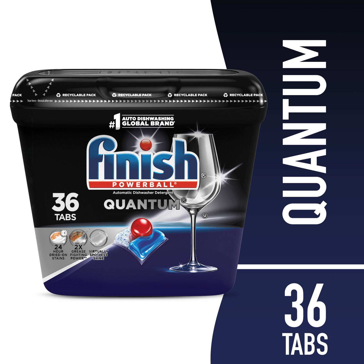 slide 1 of 7, Finish Quantum Dishwasher Detergent, Premium Dishwashing Tablets, 36 ct, 36 ct