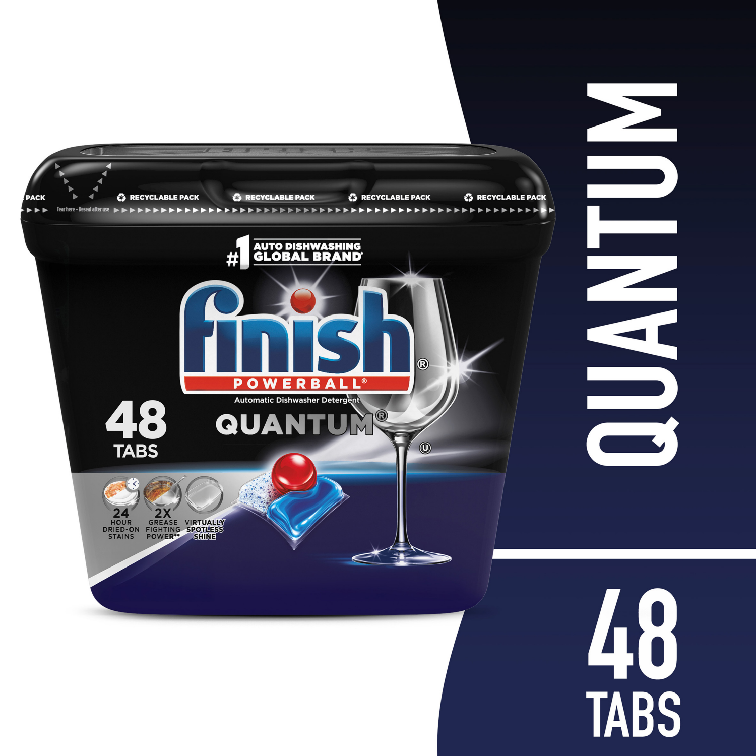 slide 1 of 5, Finish Quantum Automatic Dishwasher Tabs, 48 ct
