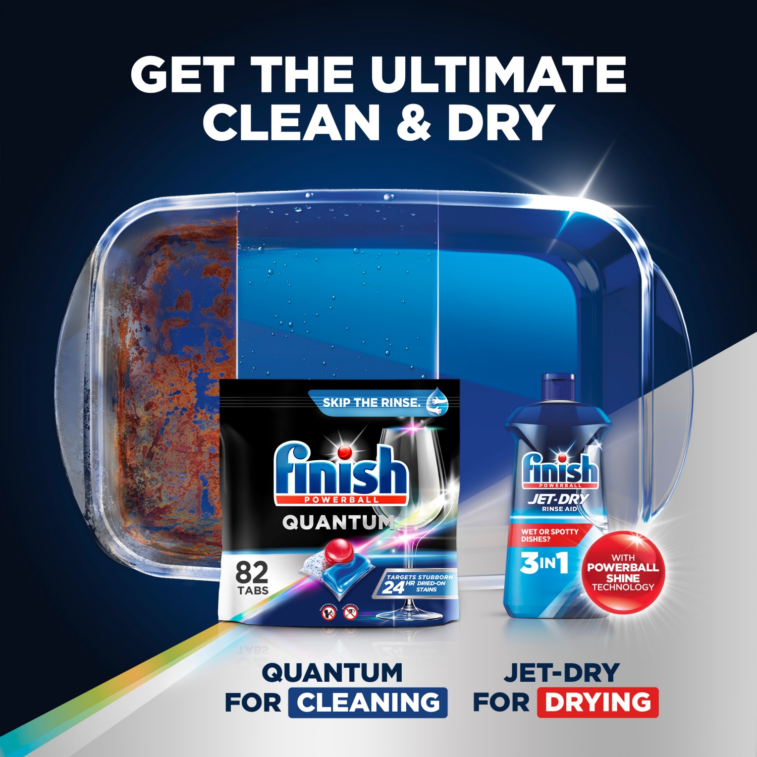 slide 5 of 5, Finish Powerball Quantum Automatic Dishwasher Detergent - 62 Ct Tabs - 62 CT, 62 ct