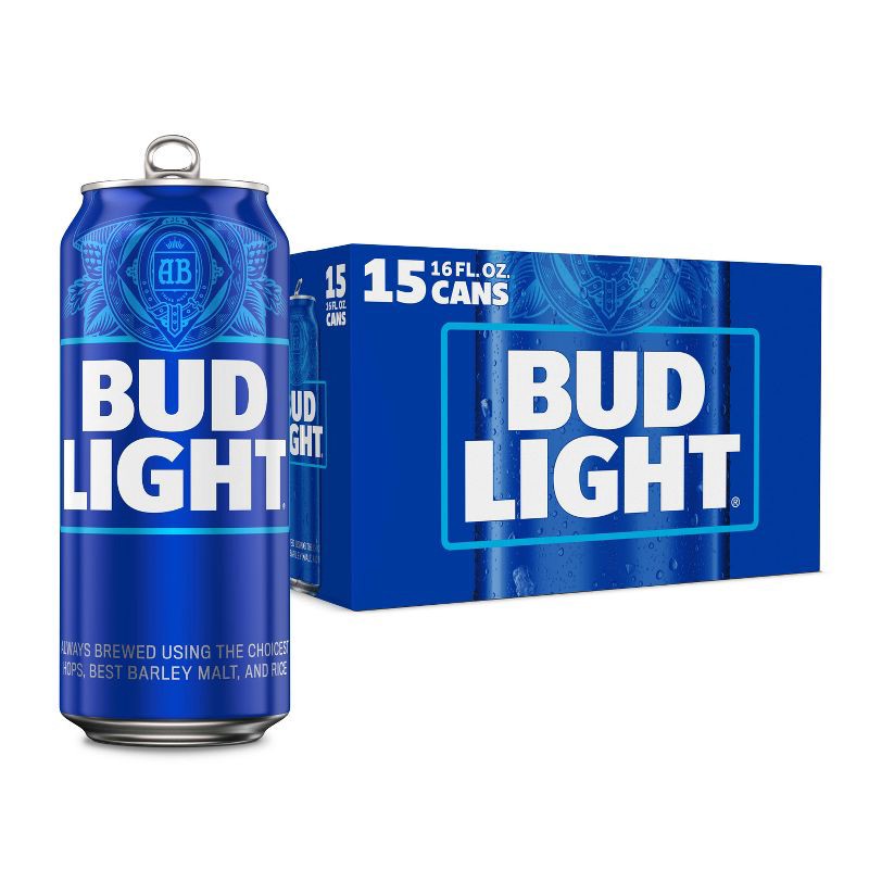 slide 1 of 10, Bud Light Beer - 15pk/16 fl oz Cans, 15 ct; 16 fl oz