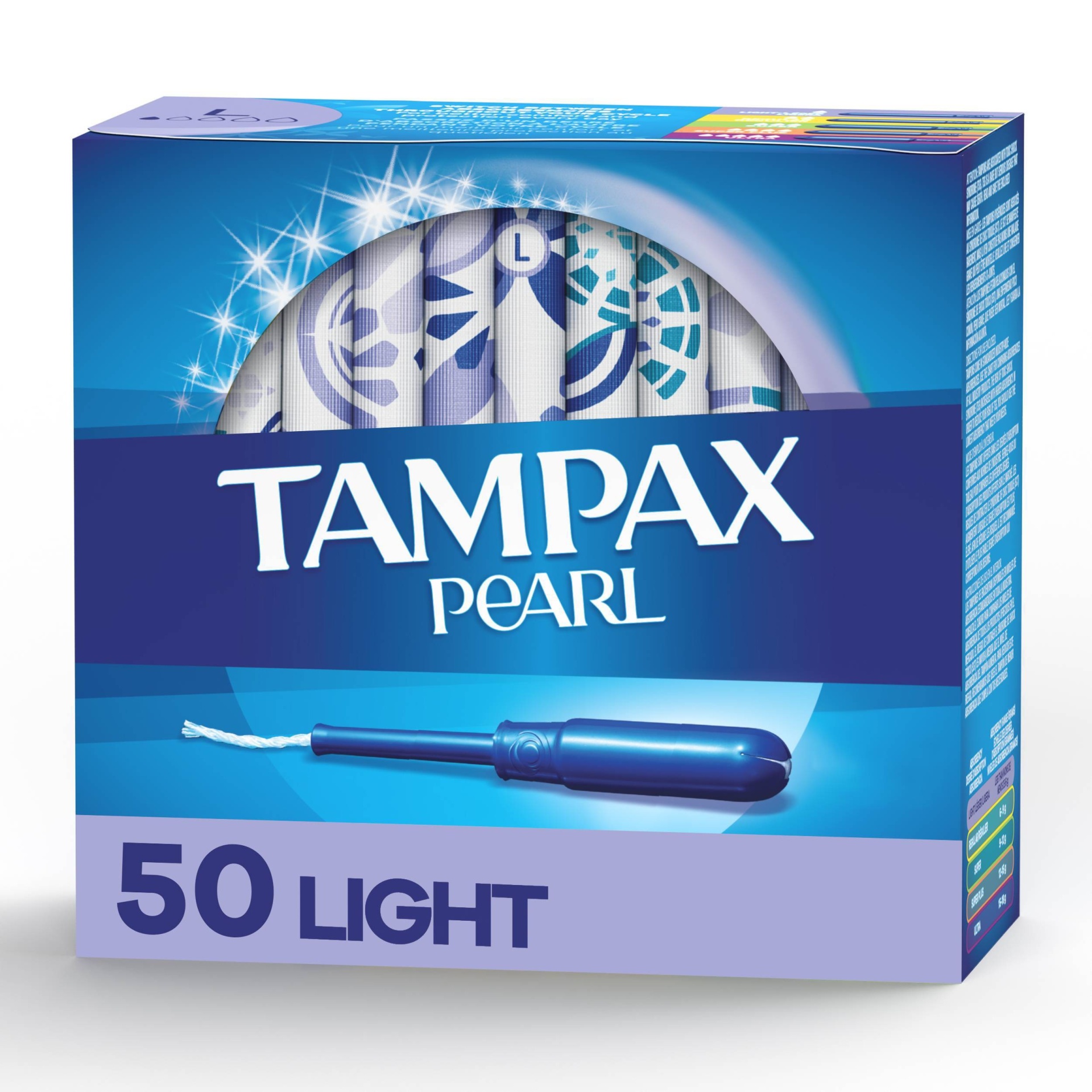 slide 1 of 7, Tampax Pearl Light Absorbency Plastic Applicator and LeakGuard Braid Tampons - Unscented - 50ct, 50 ct