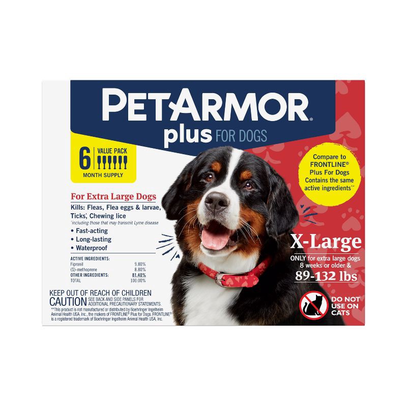 slide 1 of 16, PetArmor Plus Flea and Tick Topical Treatment for Dogs - 89-132lbs - 6 Month Supply, 89 ct; 132 lb