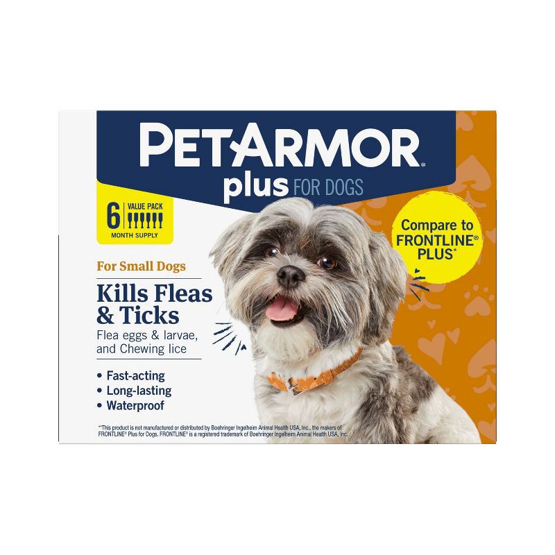 slide 13 of 13, PetArmor Plus Flea and Tick Topical Treatment for Dogs - 4-22lbs - 6 Month Supply - 0.138 fl oz, 4 ct; 22 lb, 0.138 fl oz