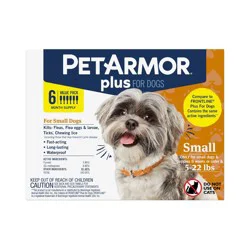 PetArmor Plus Flea and Tick Topical Treatment for Dogs - 4-22lbs - 6 Month Supply - 0.138 fl oz