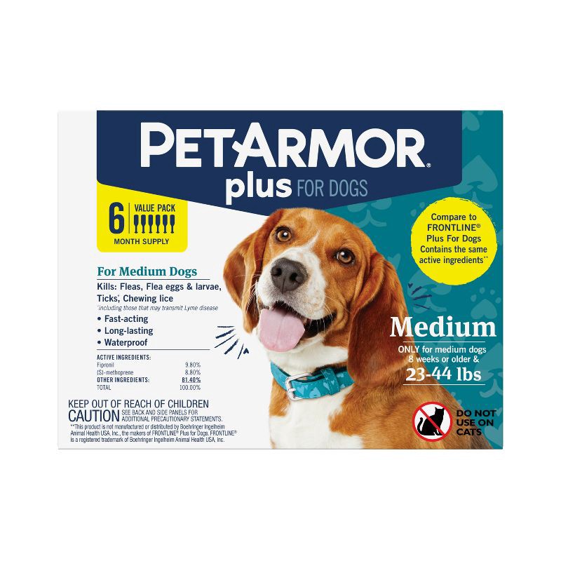 slide 1 of 11, PetArmor Plus Flea and Tick Topical Treatment for Dogs - 23-44lbs - 6 Month Supply, 23 ct; 44 lb