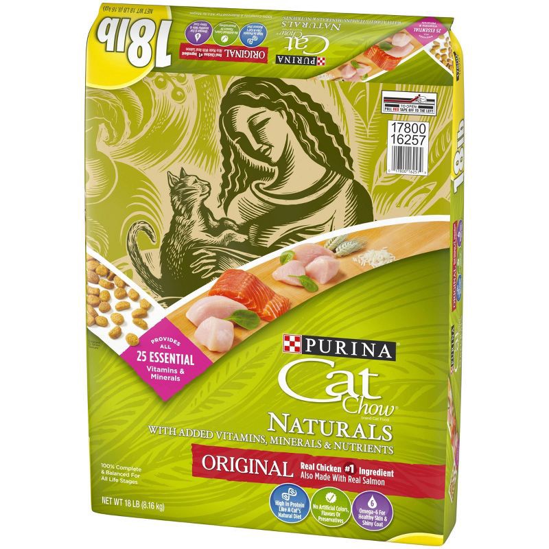 slide 5 of 5, Purina Cat Chow Naturals Original Chicken Flavor Dry Cat Food - 18lbs, 18 lb
