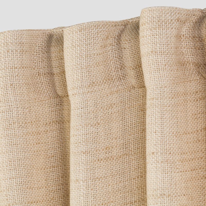 slide 2 of 4, 54"x95" Light Filtering Textured Weave Window Curtain Panel Cream - Threshold™: Linen Blend, UV Protection, OEKO-TEX Certified, 1 ct