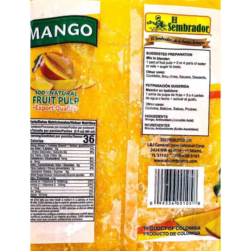 slide 2 of 3, El Sembrador Frozen Pulp Mango - 14oz, 14 oz