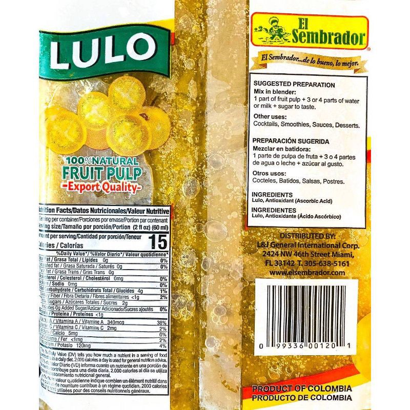 slide 2 of 3, El Sembrador Frozen Pulp Lulo - 14oz, 14 oz