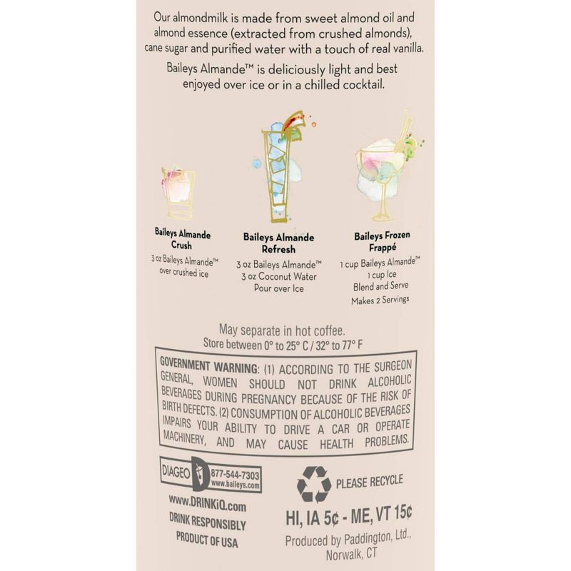 slide 7 of 9, Baileys Almande Almondmilk Liqueur - 750ml Bottle, 750 ml