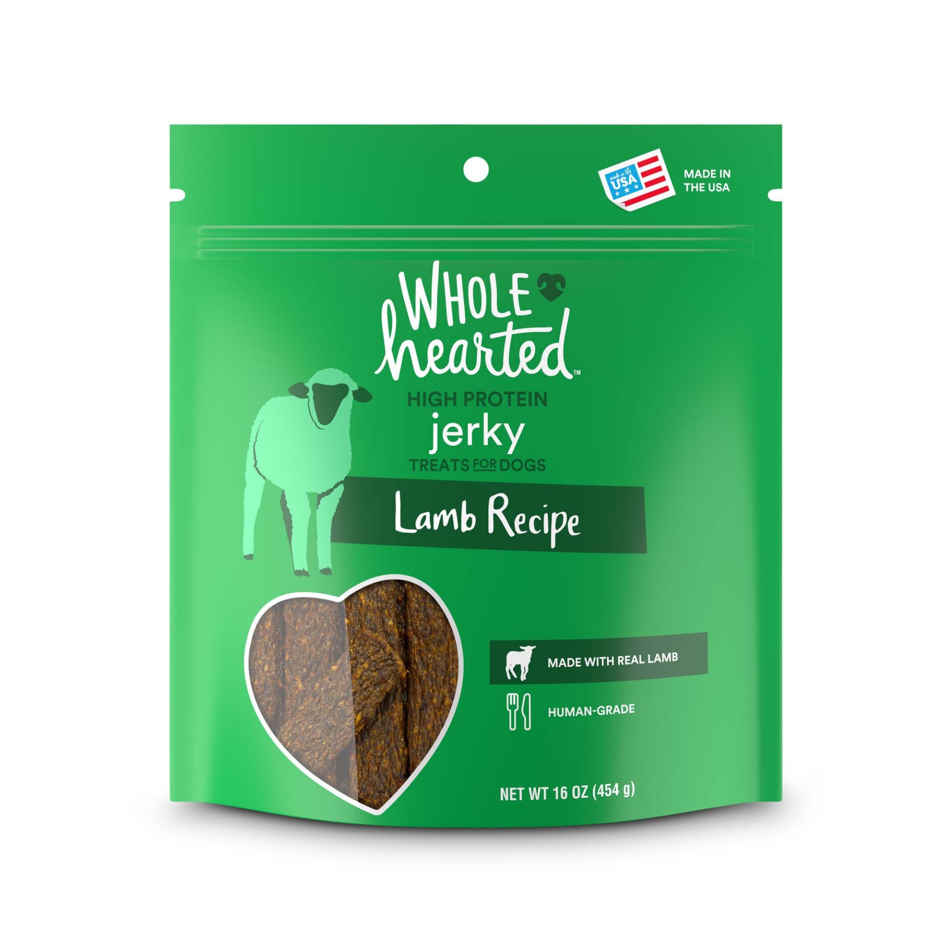 slide 1 of 1, WholeHearted Lamb Recipe Jerky Dog Treats, 16 oz