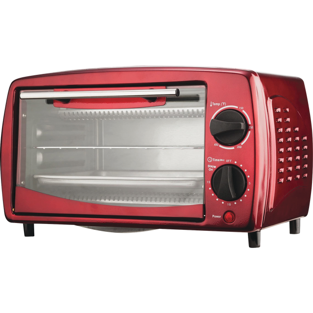 slide 1 of 1, 9-Liter (4 Slice) Toaster Oven Red, 1 ct