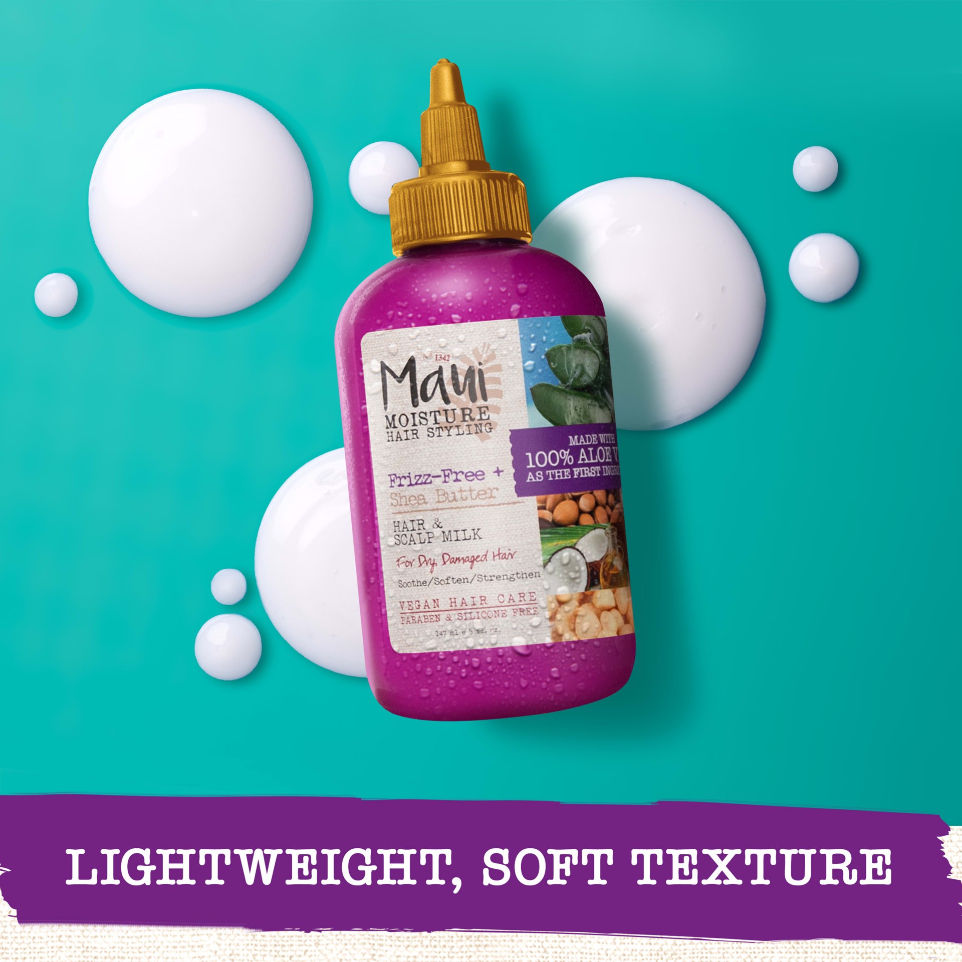 slide 4 of 9, Maui Shea Butter Hair & Dry Scalp Milk, 5 oz