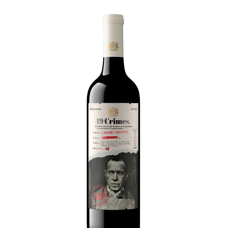 slide 1 of 8, 19 Crimes Cabernet Sauvignon Red Wine - 750ml Bottle, 750 ml