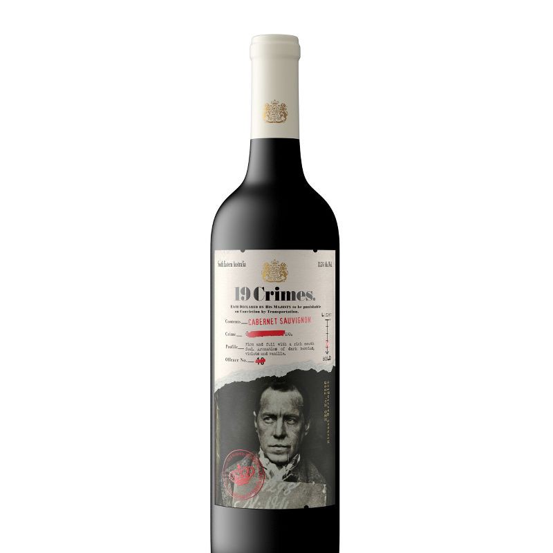 slide 1 of 6, 19 Crimes Cabernet Sauvignon Red Wine - 750ml Bottle, 750 ml