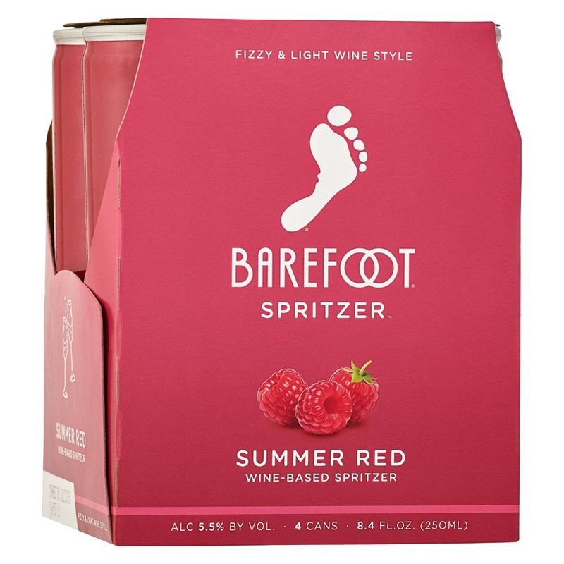 slide 1 of 3, Barefoot Refresh Summer Red Wine-Based Spritzer - 4pk/250ml Cans, 4 ct; 250 ml