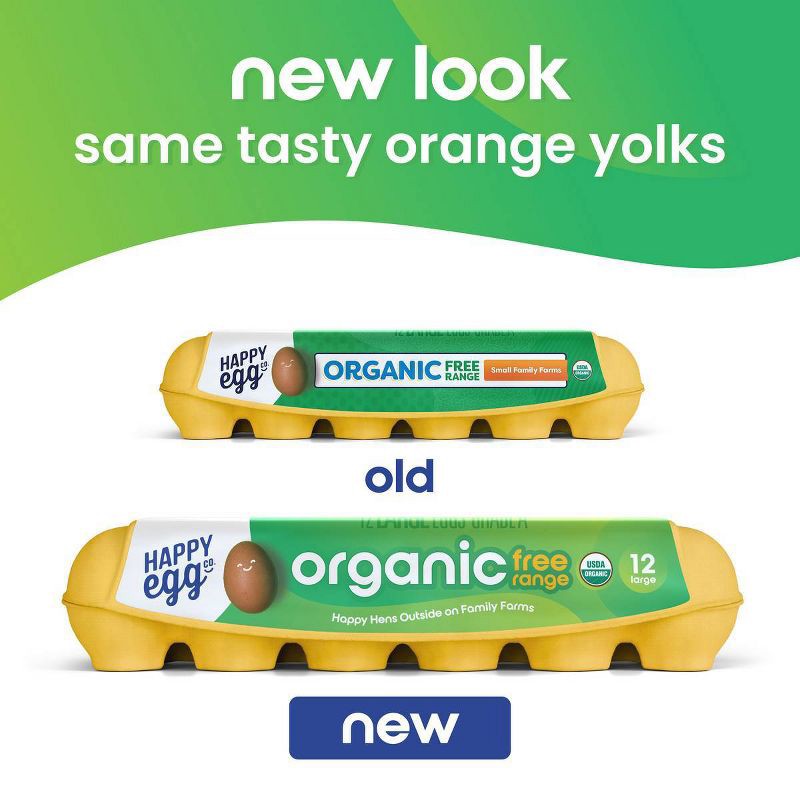 slide 6 of 7, The Happy Egg Co. Happy Egg Large Brown Organic Free Range Grade A Eggs - 12ct, 12 ct