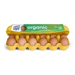 The Happy Egg Co. Happy Egg Large Brown Organic Free Range Grade A Eggs - 12ct