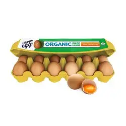 The Happy Egg Co. Happy Egg Large Brown Organic Free Range Grade A Eggs - 12ct