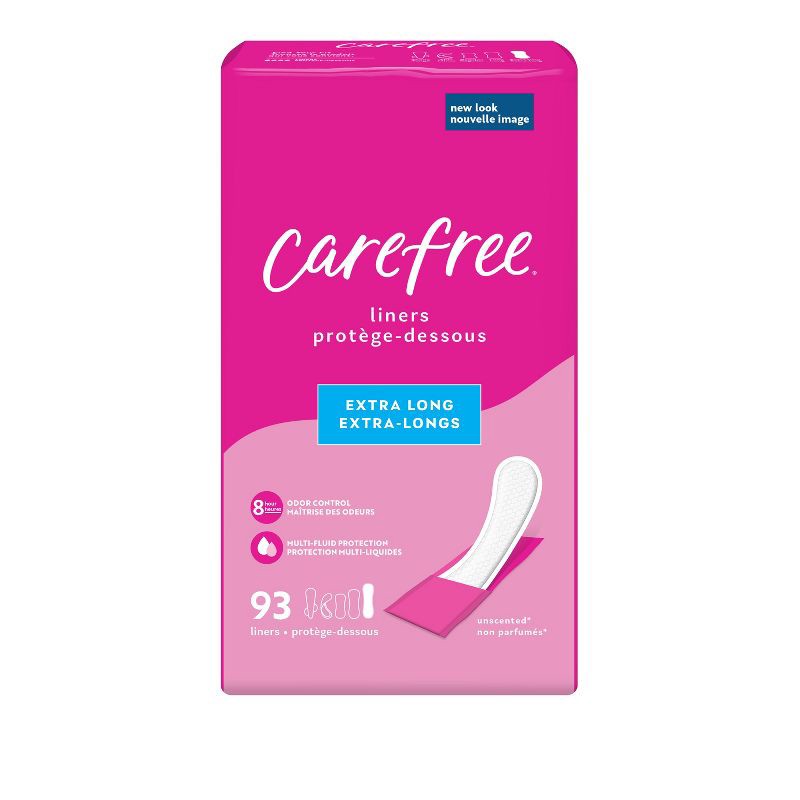 slide 1 of 9, Carefree Wrapped Unscented Panty Liners To Go - 93ct, 93 ct