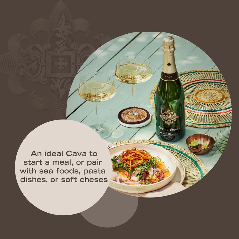 slide 4 of 5, Segura Viudas Brut Cava Sparkling White Wine - 750ml Bottle, 750 ml