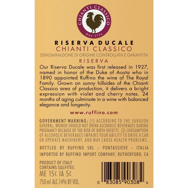 slide 12 of 12, Ruffino Riserva Ducale Chianti Classico DOCG Sangiovese Red Blend Italian Red Wine - 750ml Bottle, 750 ml
