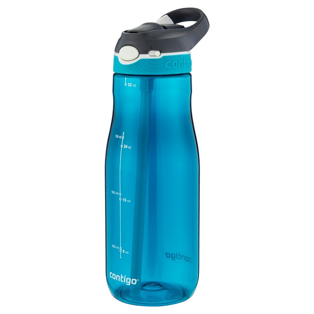 slide 2 of 6, Contigo Autospout Straw Ashland Hydration Bottle Scuba Blue, 32 oz