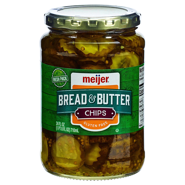 slide 1 of 2, Meijer Bread & Butter Pickle Chips, 24 oz