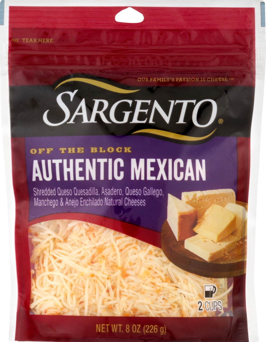 slide 5 of 9, Sargento Authentic Mexican Artisan Blend Cheese, 8 oz