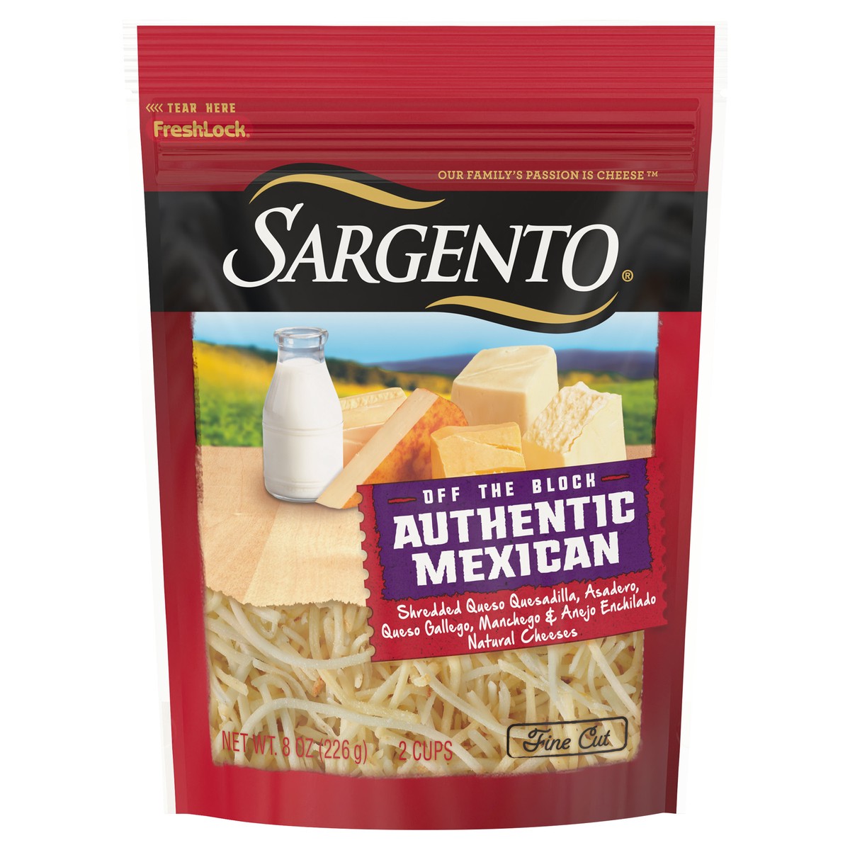 slide 1 of 9, Sargento Authentic Mexican Artisan Blend Cheese, 8 oz