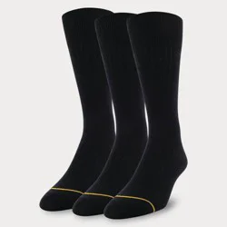 GOLDTOE Signature Collection Signature Gold by GOLDTOE Men's Solids Bamboo Rayon Relaxed Top Crew Socks 3pk - Black 6-12.5