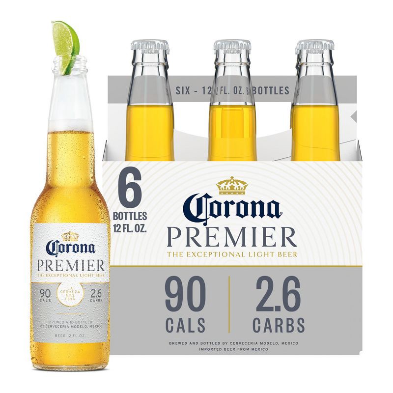 slide 1 of 9, Corona Premier Lager Beer - 6pk/12 fl oz Bottles, 6 ct; 12 fl oz