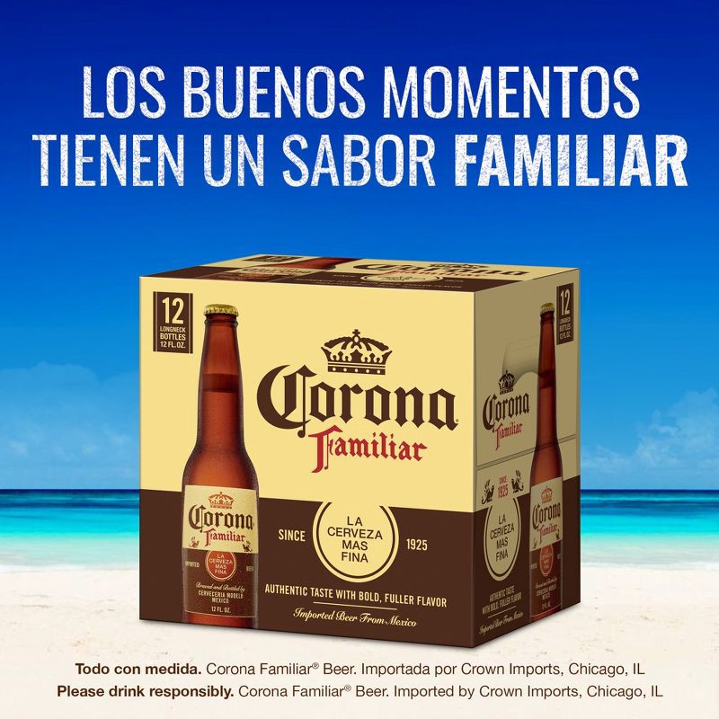 slide 7 of 9, Corona Familiar Lager Beer - 12pk/12 fl oz Bottles, 12 ct; 12 fl oz