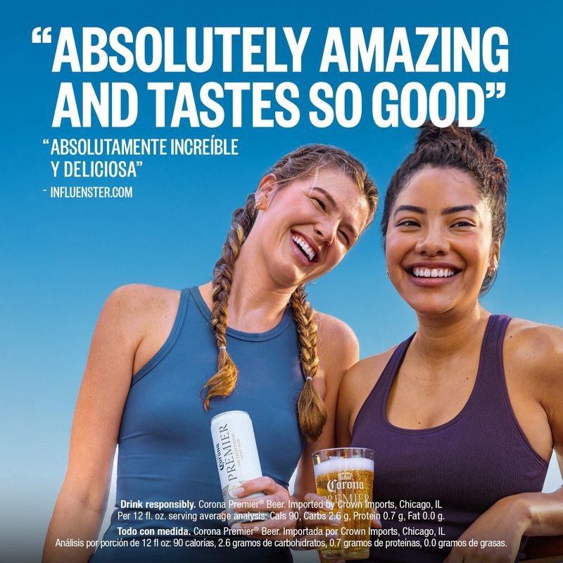 slide 7 of 10, Corona Premier Lager Beer - 12pk/12 fl oz Cans, 12 ct; 12 fl oz