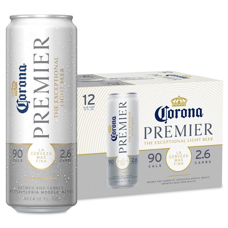 slide 1 of 10, Corona Premier Lager Beer - 12pk/12 fl oz Cans, 12 ct; 12 fl oz