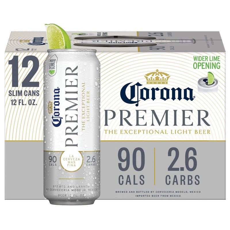slide 1 of 10, Corona Premier Lager Beer - 12pk/12 fl oz Cans, 12 ct; 12 fl oz