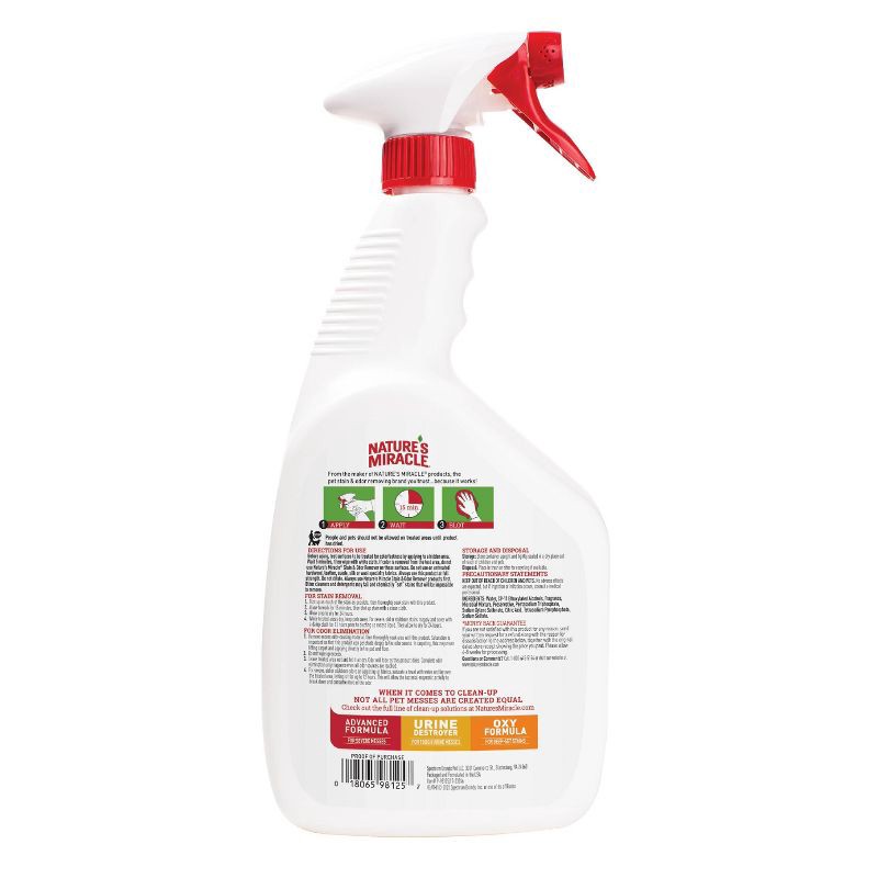 slide 2 of 10, Nature's Miracle Spray Pet Stain and Odor Remover Enzymatic Formula 32 Oz, 32 oz