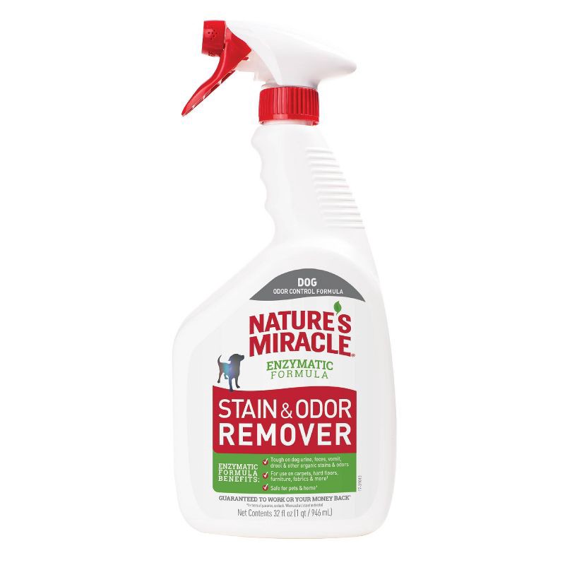 slide 1 of 10, Nature's Miracle Spray Pet Stain and Odor Remover Enzymatic Formula 32 Oz, 32 oz